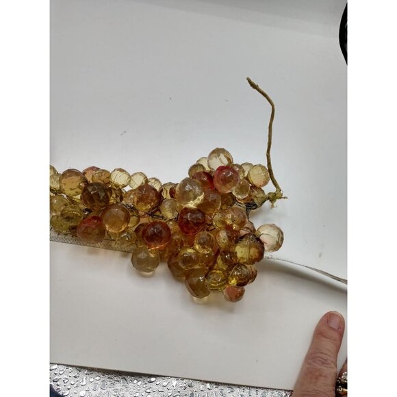 MCM Vintage Lucite Grape Clusters with Faux Leaf for Home Decor - 2 Clusters - 1 - Picture 6 of 6